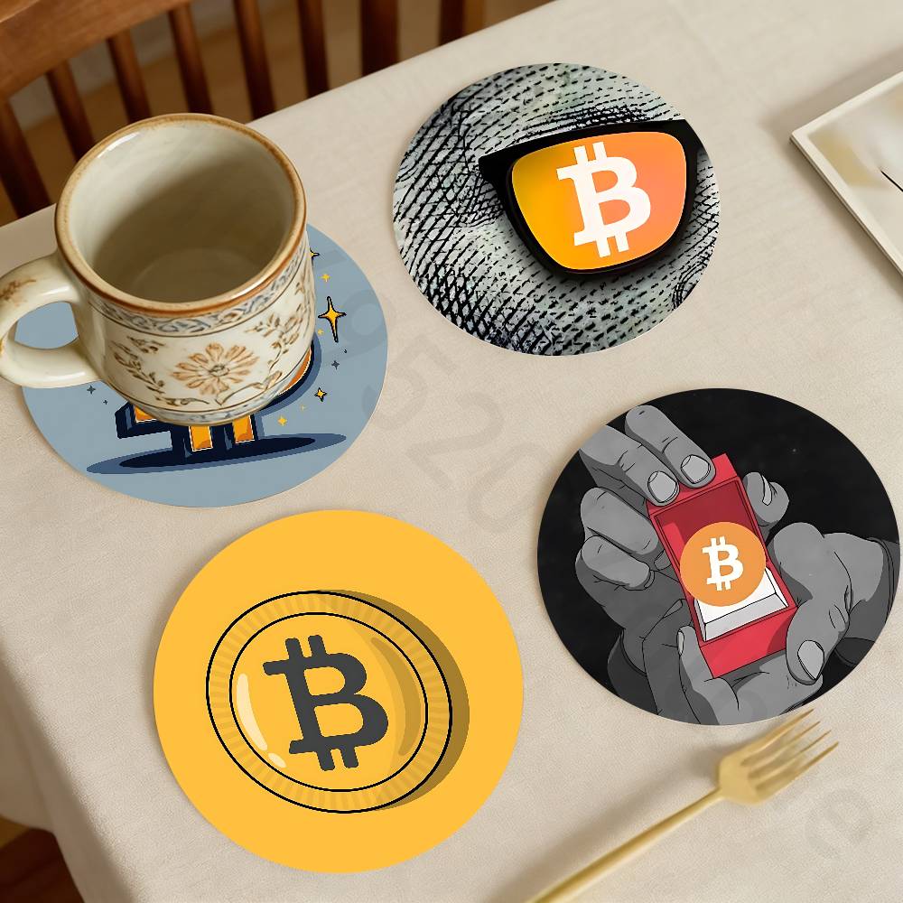 Xbloom Coffee Tea - Bitcoin Cryptocurrency Btc Wooden Cup Coaster