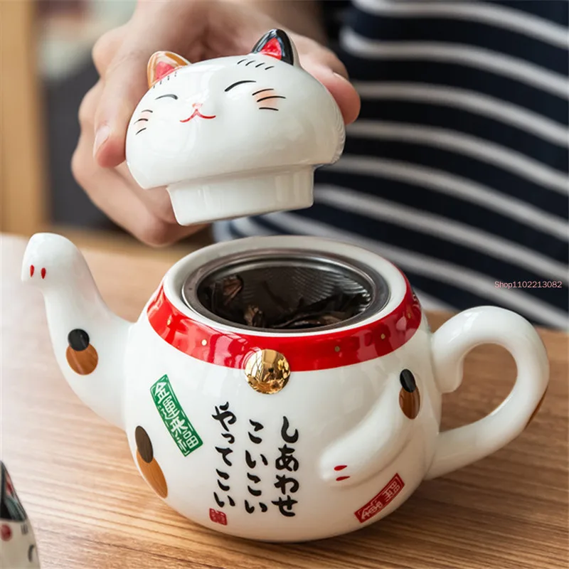 Japanese Cute Lucky Cat Porcel - огляд і ціна Coffee Tea And Sugar Set
