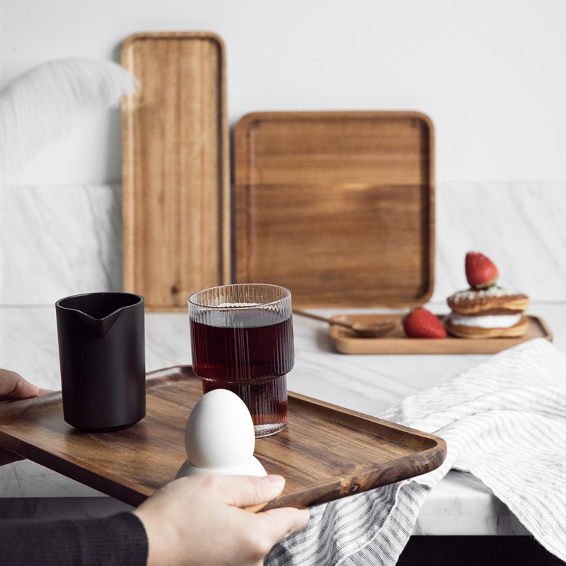 Acacia Wood Coffee Tray Decora - огляд і ціна Coffee Tea And Sugar Set