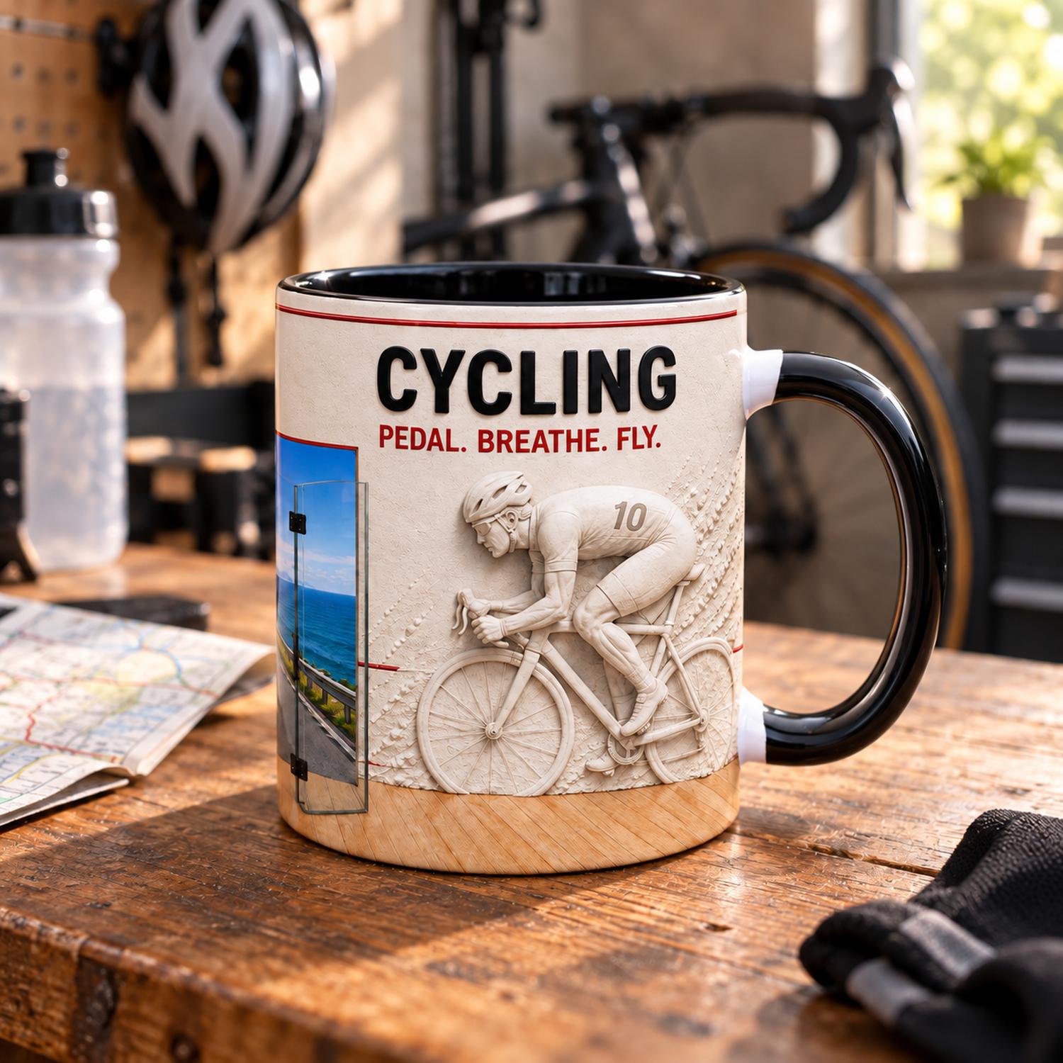 Custom Cycling Coffee Mug 11oz - огляд і ціна Coffee Tea Name