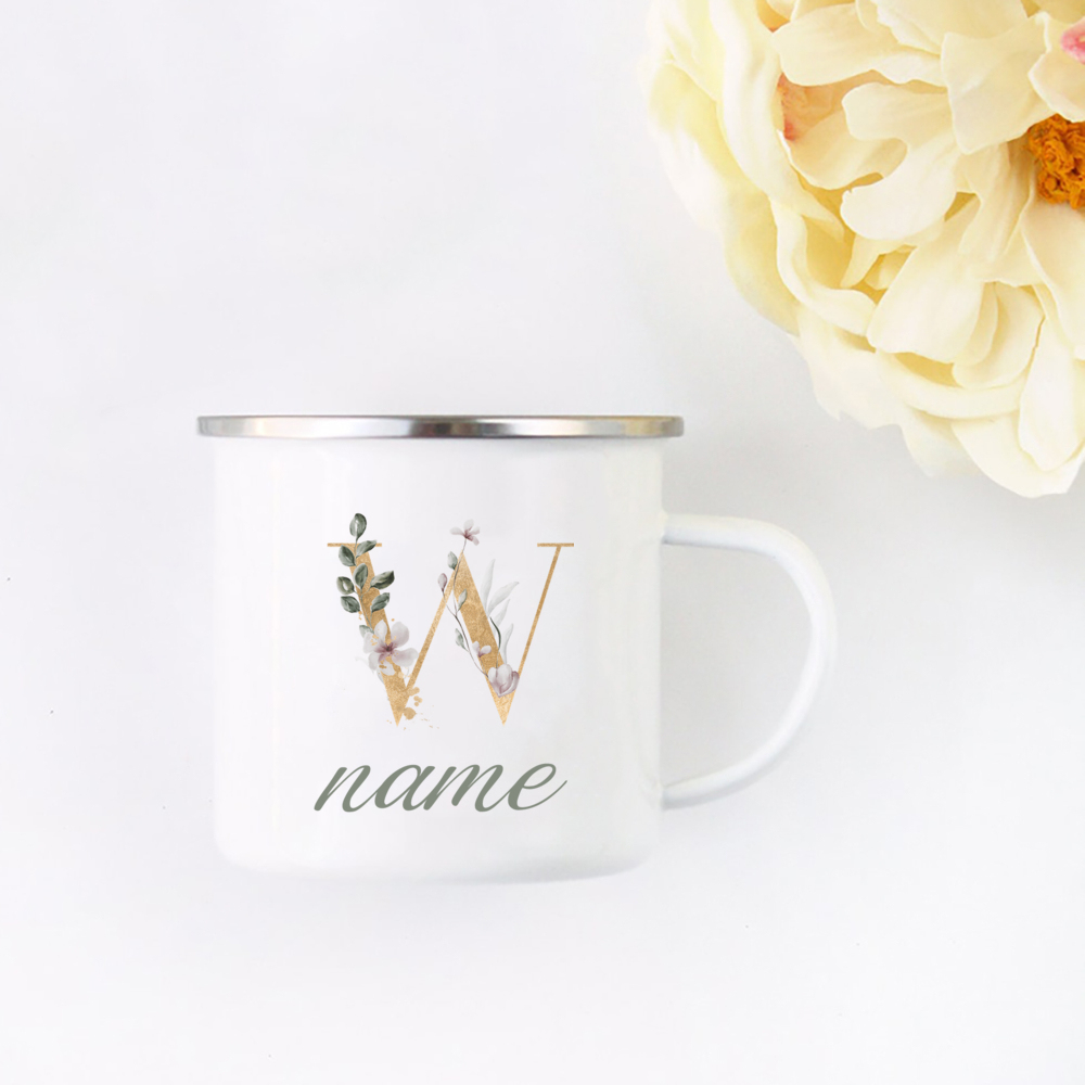 Floral Initial Name Cup Custom - огляд і ціна Coffee Tea Name
