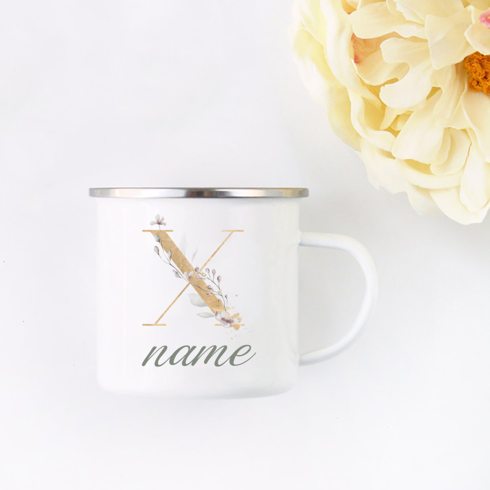 Floral Initial Name Cup Custom - огляд і ціна Coffee Tea Name