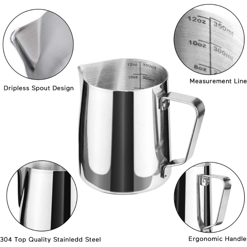 Milk Frothing Pitcher,Stainles - огляд і ціна Barista Milk Jug